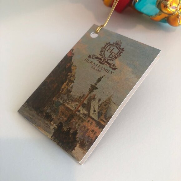 Huras Family Blown Glass Ornament Christmas Holiday Stocking Presents Poland - Picture 5 of 7